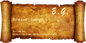Breier Gergő névjegykártya